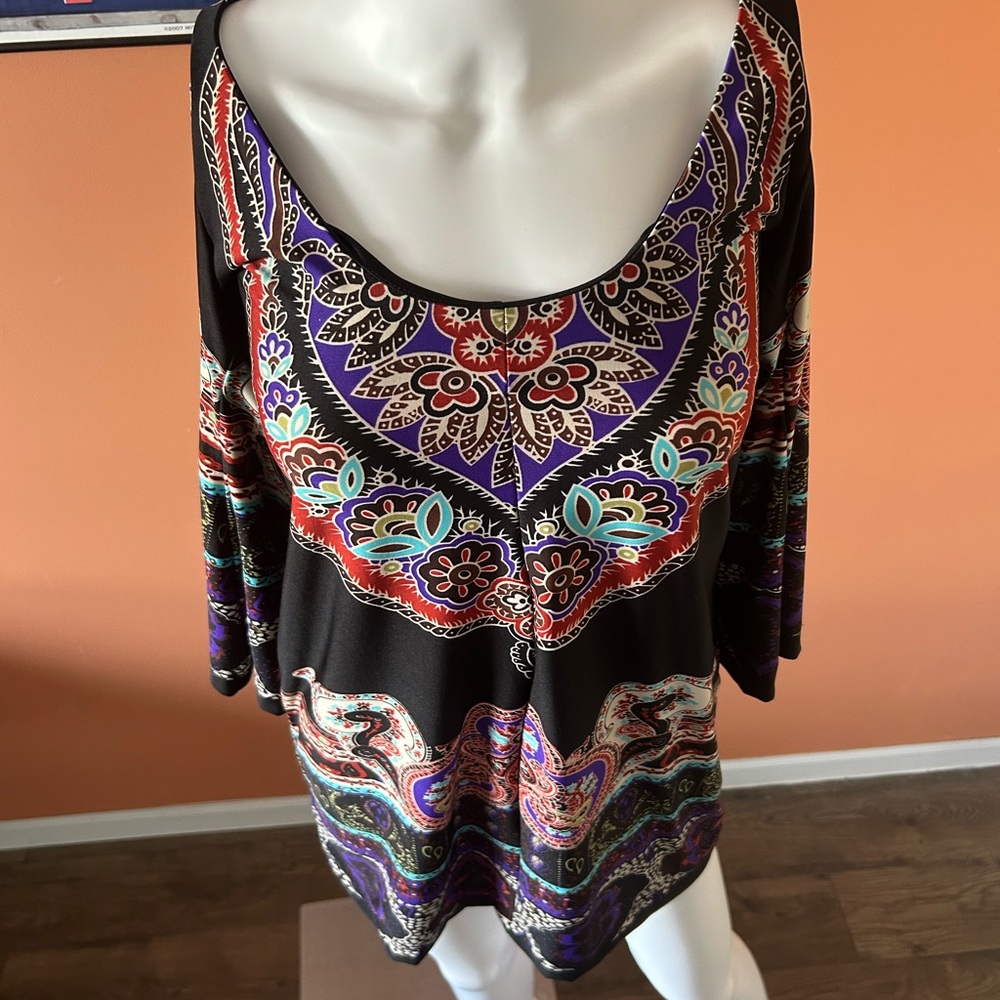 Bailey Blue Black/Multi Patterned Silky Tunic/Min… - image 3